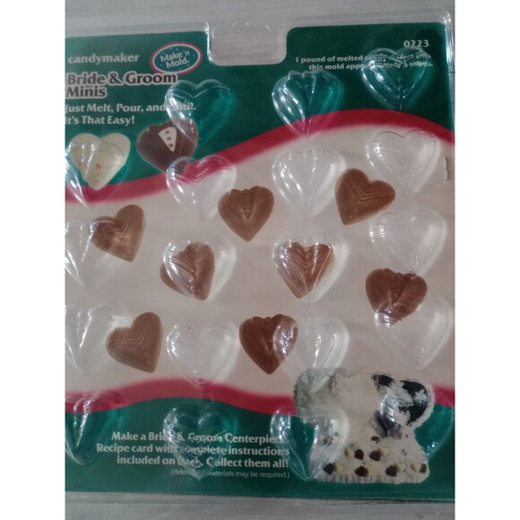 Wedding Hearts Bride Groom Chocolate Candy Mold 0223 - Picture 2 of 3